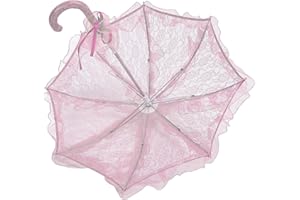 Lace Parasol Umbrella, Pink Lace Wedding Bridal Umbrella for Parties, Elegant Decorative Photography Prop for Weddings and Ev