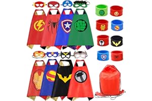Kids Dress Up Capes Set and Slap Bracelets Costumes Birthday Party Christmas Dress Up