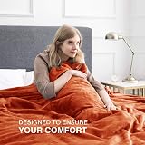 MOONLIGHT20015 Fleece Throw Blanket 130x150 cm 400 GSM Rust view 2