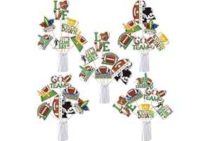 QUERICKY 30Pcs Football Party Centerpiece Sticks, Football Table Toppers Decorations for Football Game Day, Football Birthday Party, Baby Shower Party Decor