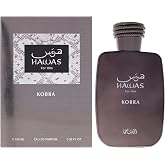 RASASI Hawas Kobra | Citrus, Spicy, Woody, Amber - Eau de Parfum Spray Long-Lasting Fragrance for Men, 3.38 Ounce / 100 ml