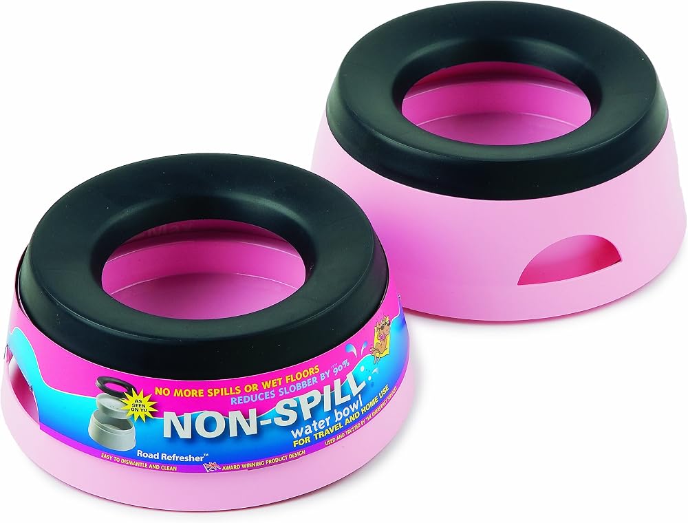 Road Refresher Prestige Non Spill Pet Water Bowl Pink S
