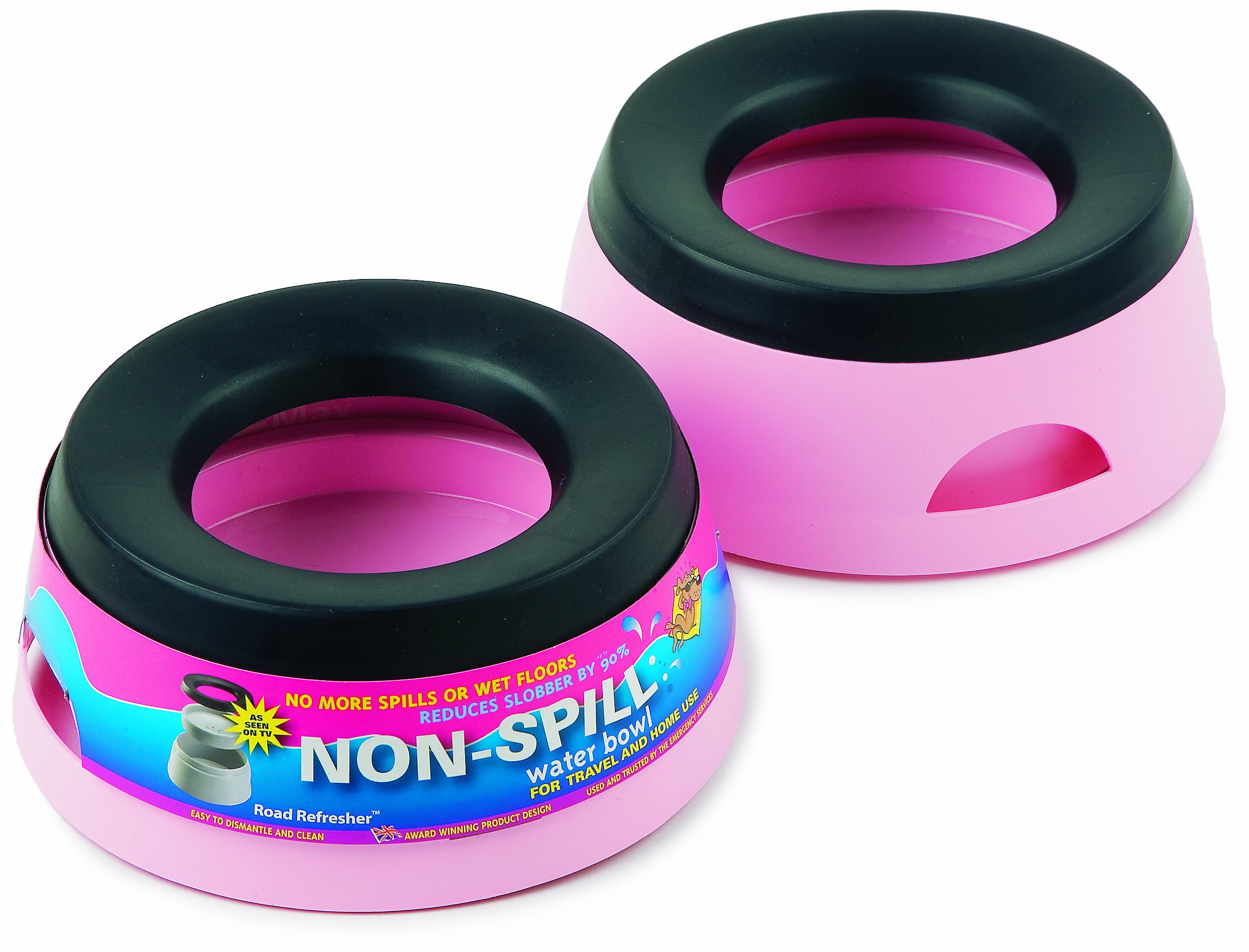 Prestige Road Refresher Non Spill Pet Water Bowl, S, Pink