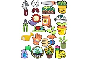 20PCS Different Shape Garden and Tool Shoe Charms for Clog Decoration, Cute Shoe Decoration Pins for Clog, Funny Accessories 
