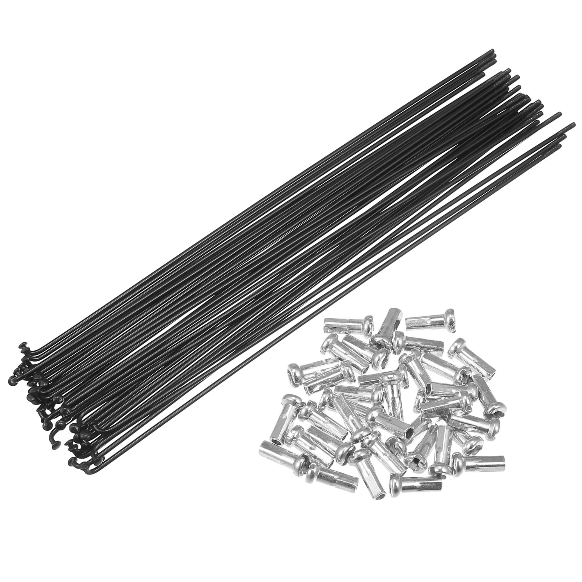 X AUTOHAUX 36pcs Bicycle Carbon Steel Spokes 14G 226mm with Nipples Black