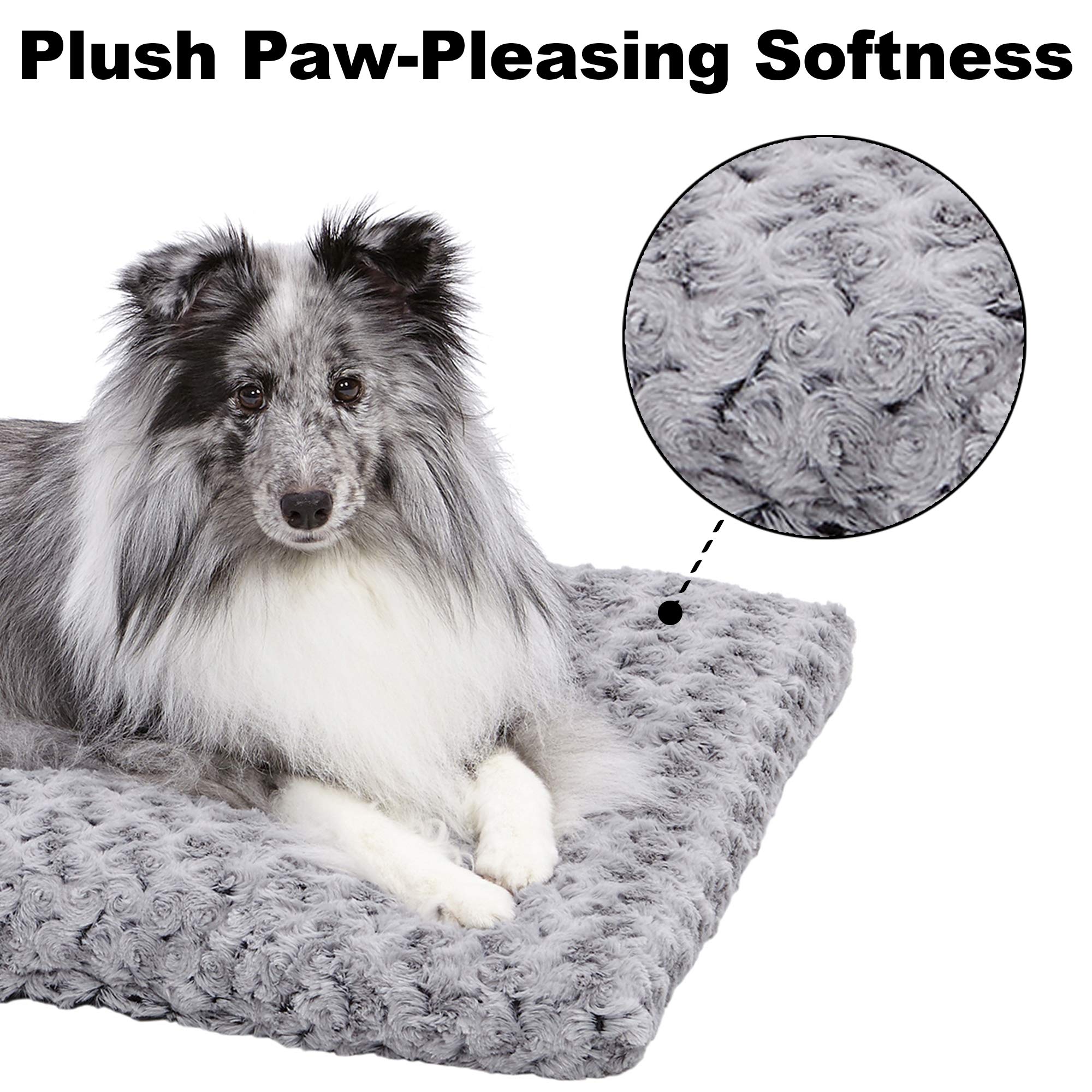 MidWest Homes for Pets Plush Pet Bed | Ombré Swirl & Cat Bed | Gray 17L x 11W x 1.5H - Inches for Toy Dog Breeds, 40618-SGB, 18-Inch