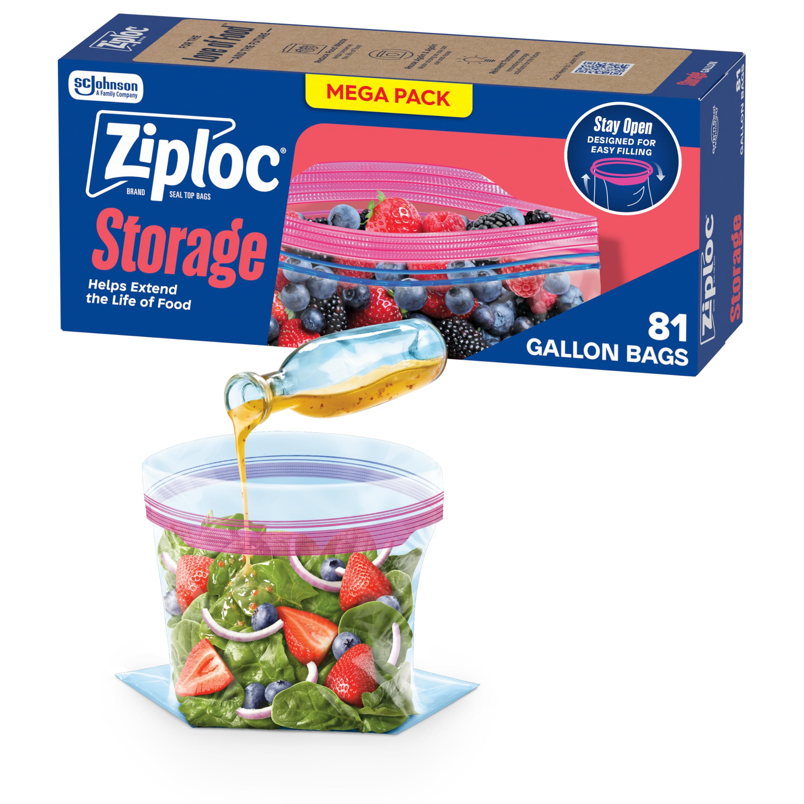 Photo 1 of *MISSING PARTS*
Ziploc Gallon Food Storage Bags, Stand-Up Bottom, Easy to Fill, 81 Count (Packaging May Vary)