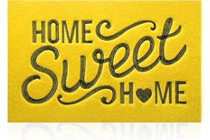 AAZZKANG Yellow Door Mat Outdoor Indoor Decorative Home Sweet Home Doormat with Non Slip Rubber Backing Ultra Absorb Mud Easy