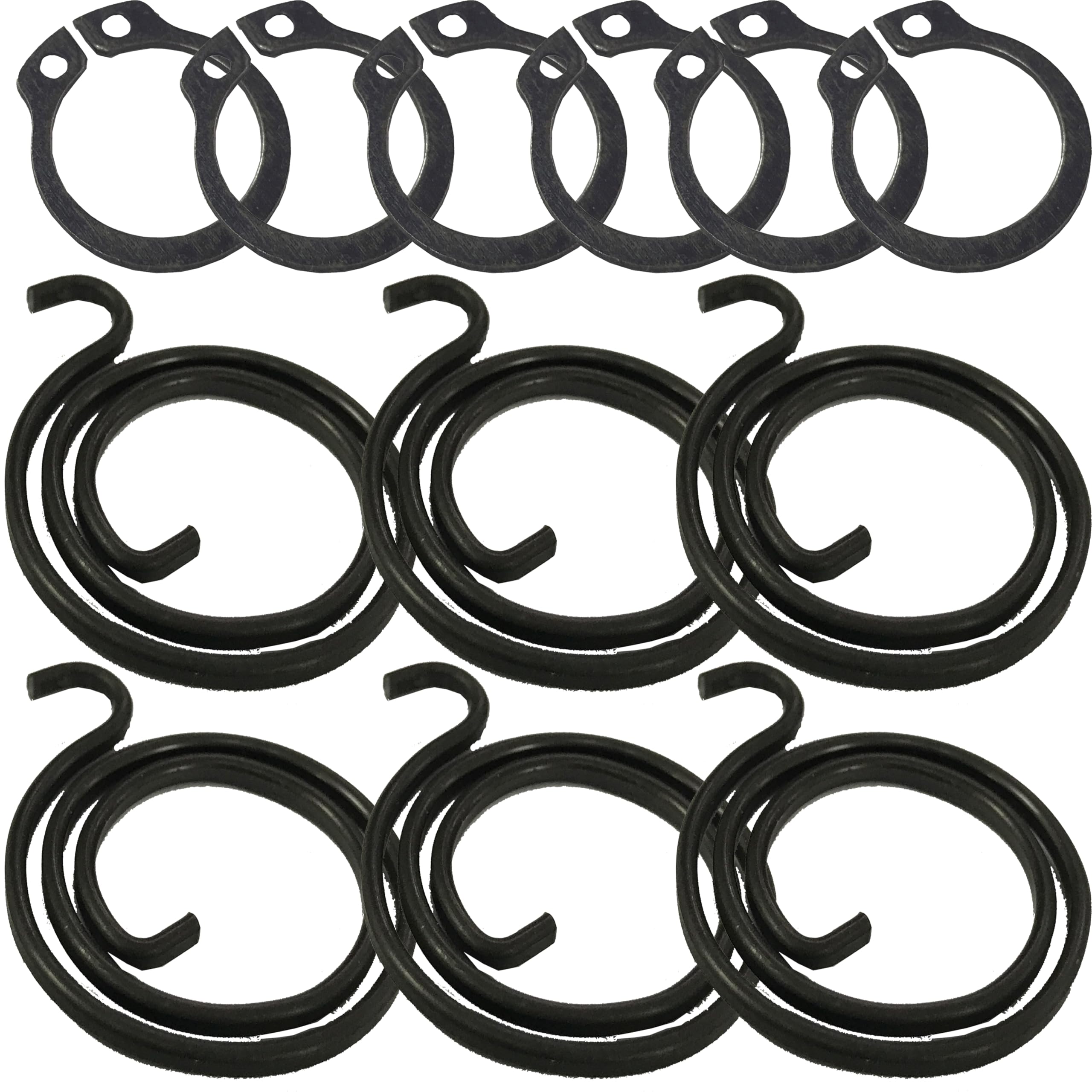 Universal Hardware Door Handle Spring Repair Replacement Kit, 2.25 Turns Coil, 1.8mm Thickness, with Circlip (6 Springs 6 Circlips) — image 1