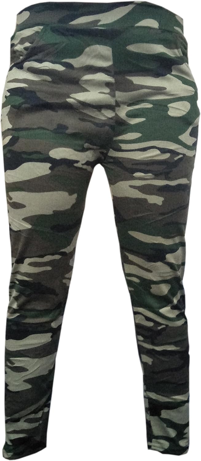 Oyshome Women Suede Army Print Jeggings 