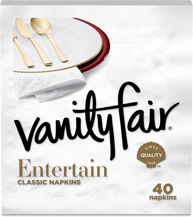 Amazon Com Vanity Fair Entertain Paper Napkins Dinner Size Classic White 320 Count Health Personal Care