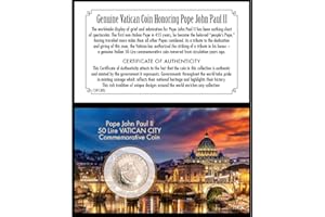 Pope John Paul II Coin | Genuine 50 Lire Commemorative Coin | Vatican City | Certificate of Authenticity – American Coin Treasures