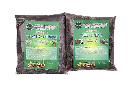 Aaru Garden Organic Compost & Cocopeat & VermiCompost Fertilizer Manure for Plants,Fertilizer for Plants, Compost & Coco & vermicompost Combo for Plants 2.5 KG