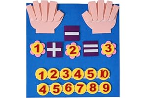 guiyal Montessori Learning， Toddler Felt Educational Toy Finger Number Learning Counting Math Felt Board ，Preschool Manipulatives Travel Game Counting Toys，Kindergarten Math Games， 3+ Year Old Gift