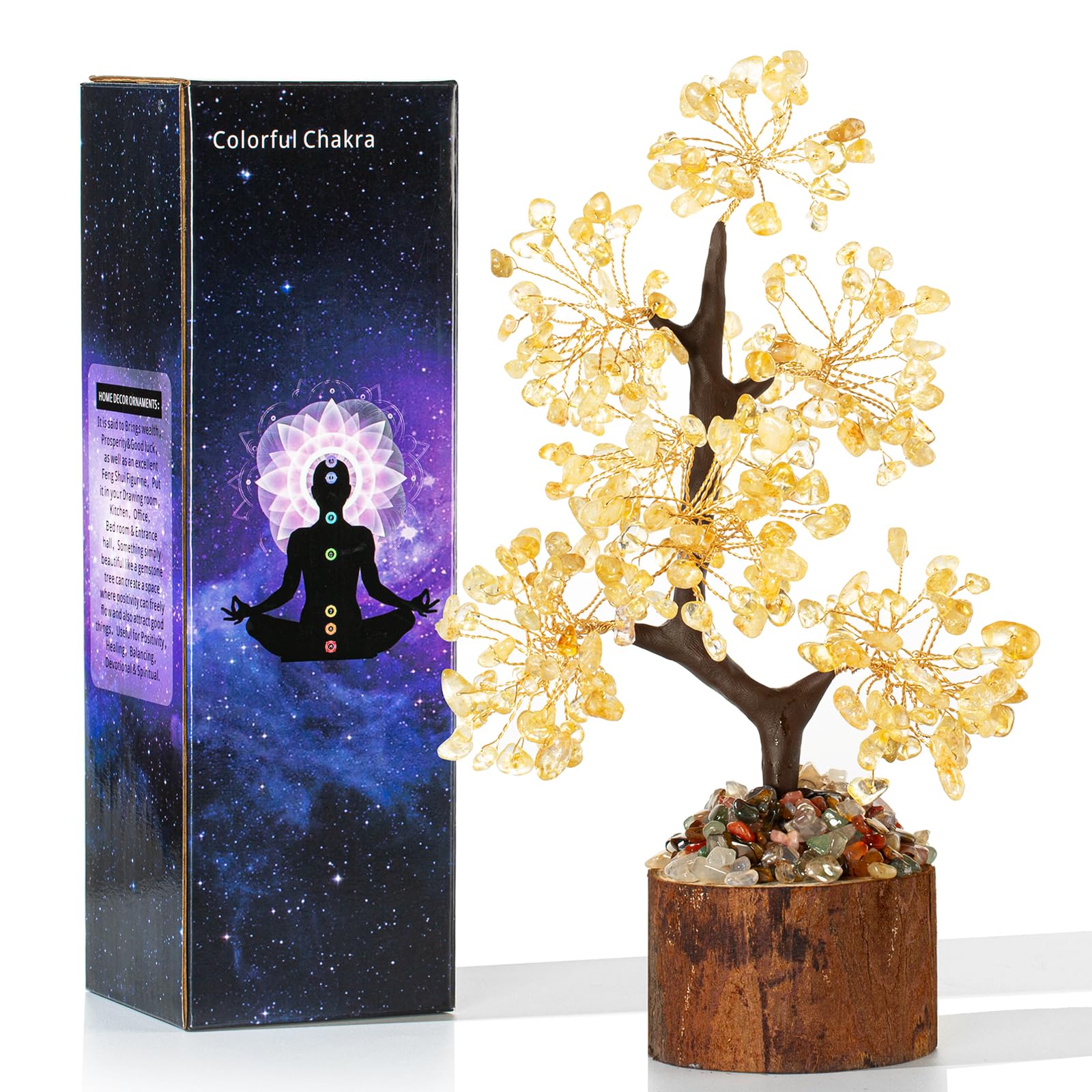 XIANNVXI Citrine Crystal Tree Money Tree Citrine Tree of Life Yellow Ornaments FengShui Living Room Decor Good Luck Gifts