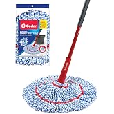 O-Cedar MicroTwist MAX Microfiber Twist Mop with 1 Extra Refill | Features Hands-Free Wringing | Extra Large 18-Inch Mop Head | Safe on All Floor Types,Red