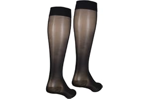 NuVein Sheer Compression Stockings, 15-20 mmHg Support, Women's Medium Denier Nylons, Knee High, Closed Toe, Black, 3X-Large