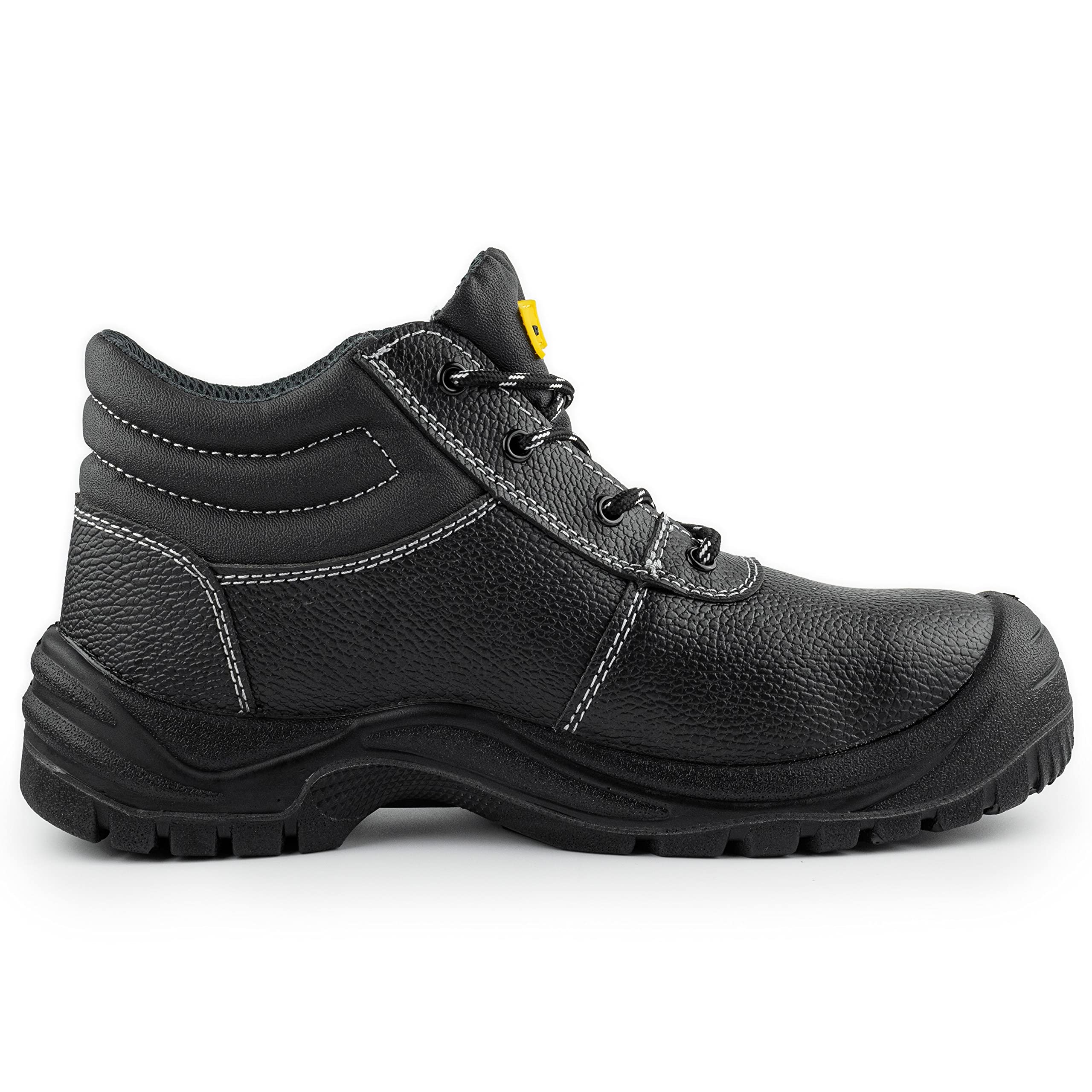 BLACK HAMMER Sicherheitsstiefel Herren Arbeitsschuhe Leder Stahlkappe Leichtes Schuhwerk S3 SRC 1400 Schwarz (42 EU) 5