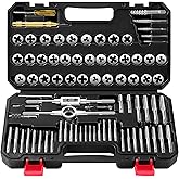 Kolvoii 81-Piece Tap and Die Set, SAE & Metric #4–1/2" & M3–M12, Heavy-Duty GCr15 Steel Rethreading Tool Kit with Coarse & Fi