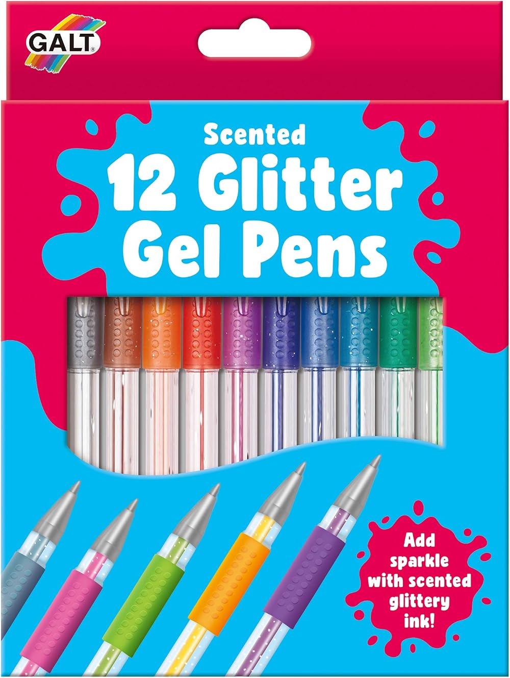 Galt 12 Glitter Gel Pens Kids Scented Multicolour Glitter Set