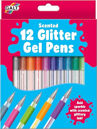 Galt 12 Glitter Gel Pens Kids Scented Multicolour Glitter Set