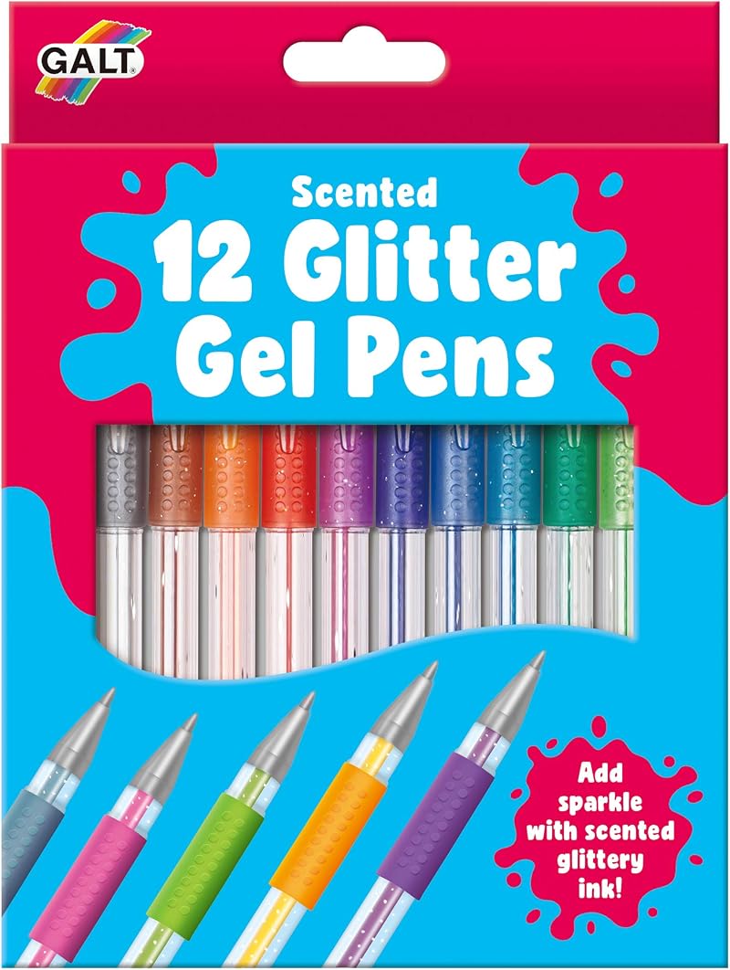 Galt 12 Glitter Gel Pens Kids Scented Multicolour Glitter Set