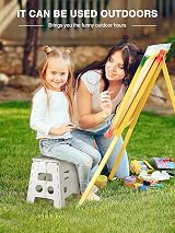 HOUSE DAY 13 Inch Folding Step Stool Non Slip Portable White view 6