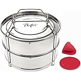 CHEFTOS Stackable Stainless Steel Pressure Cooker Insert Pans compatible with Instant Pot or Ninja Foodi Pressure Cooker Acce