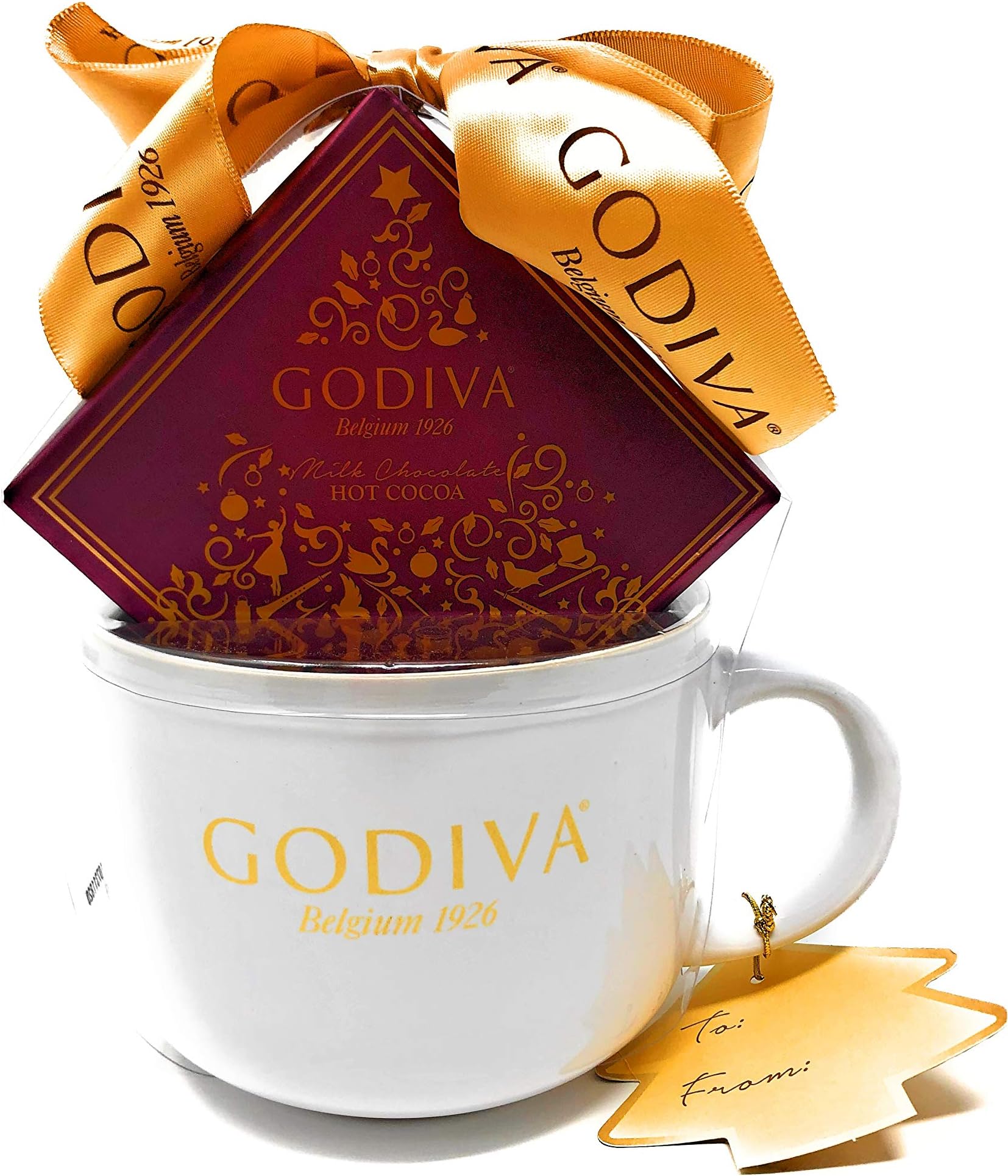 Godiva Chocolate Milk Chocolate Hot Cocoa and Oversized Mug Set-red (Square shape)