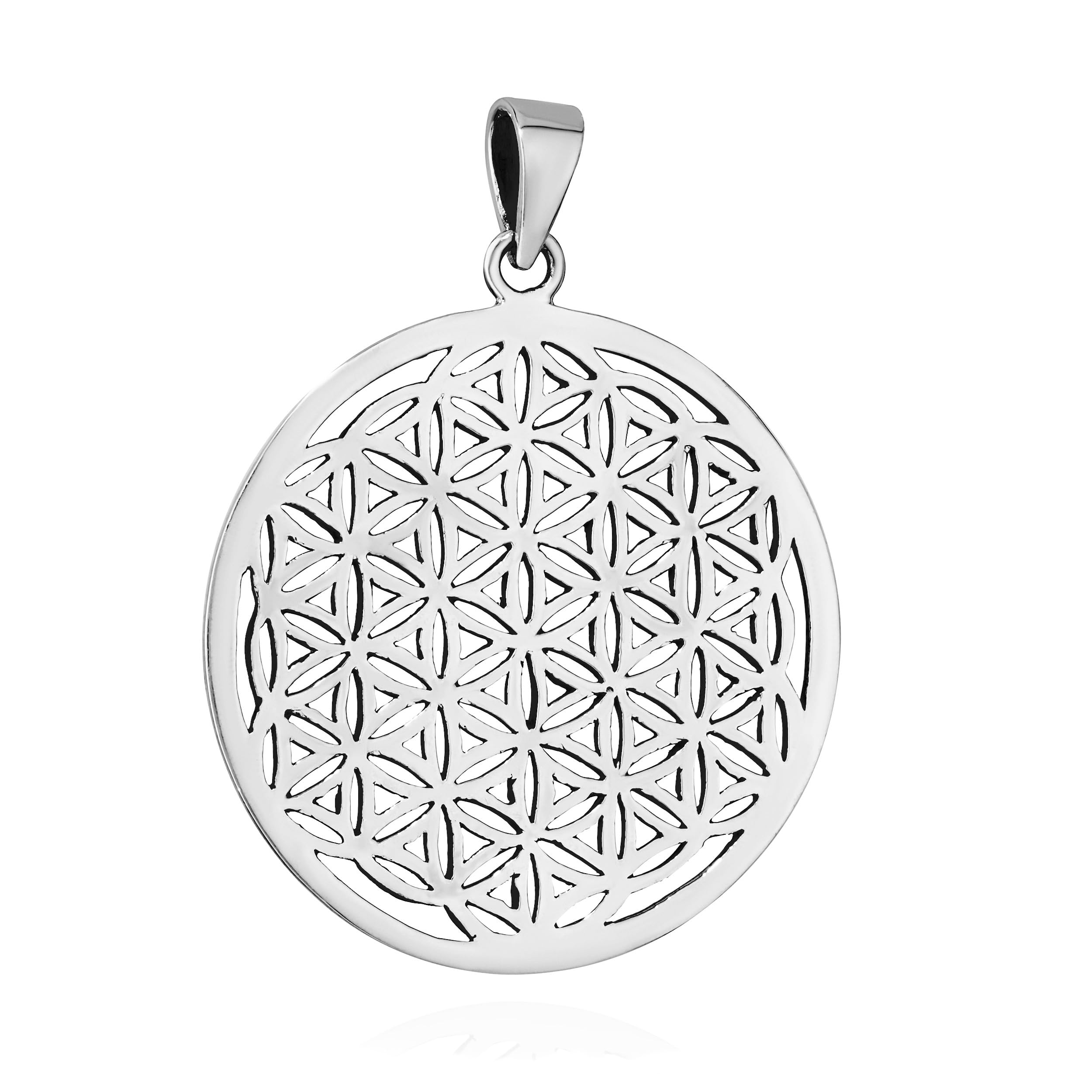 NKlaus 925 Sterling Silver Chain Pendant Flowers of Life Solid 7325