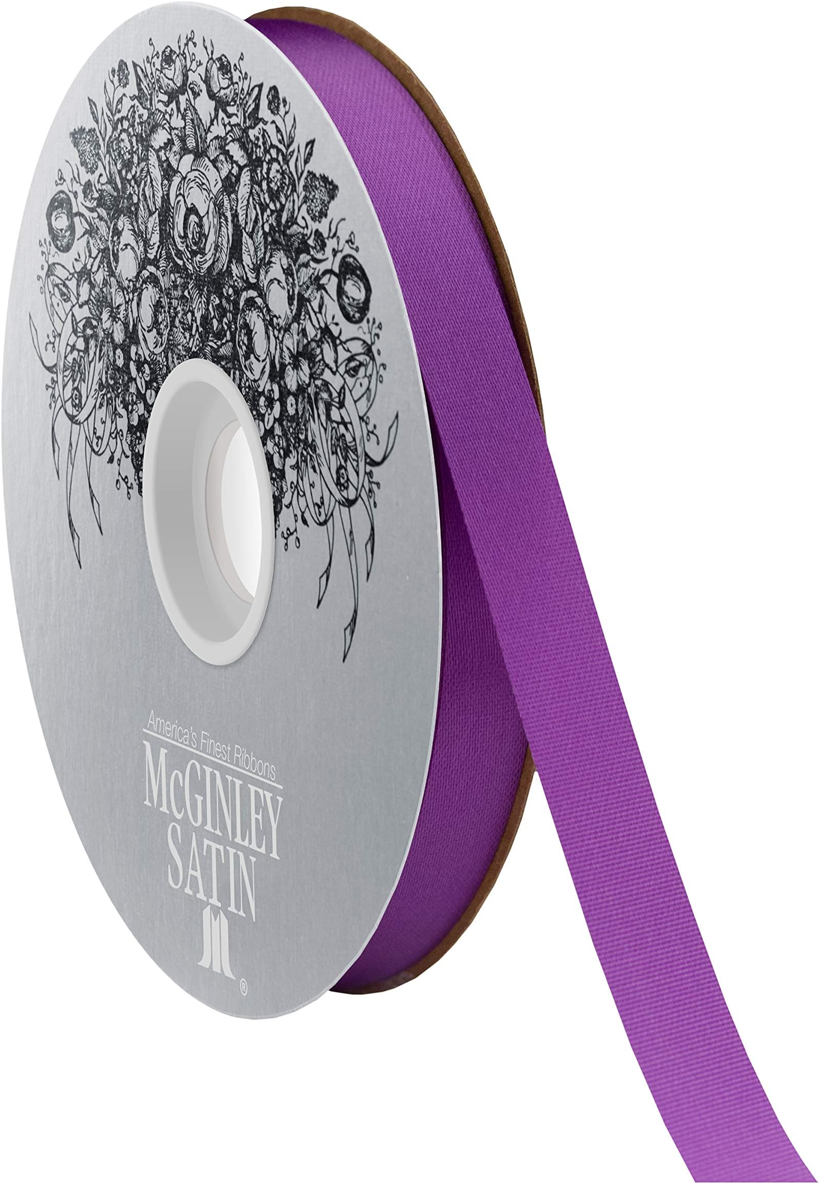 McGinley Mills 9/16" W Acetate Satin Ribbon, Purple, 100 Yard Spool