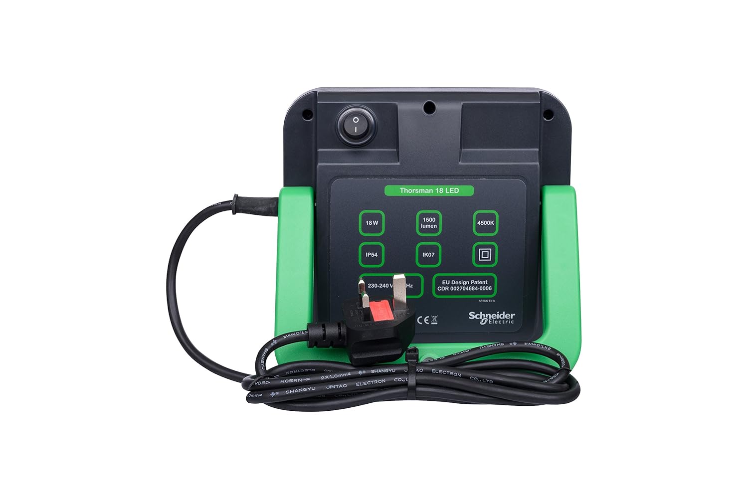 Schneider Electric Thorsman - LED Work Light, Mains Powered Job Site Floodlight, 110V, 18W, IMT33098, Green - Image 5