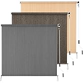 HIDODO Outdoor Roller Shade 4' W x 6' L Cordless Patio Shades Roll Up Outdoors Blinds with UV Protection, Exterior Roller Shades Cloth for Porch Pergola, Dark Gray