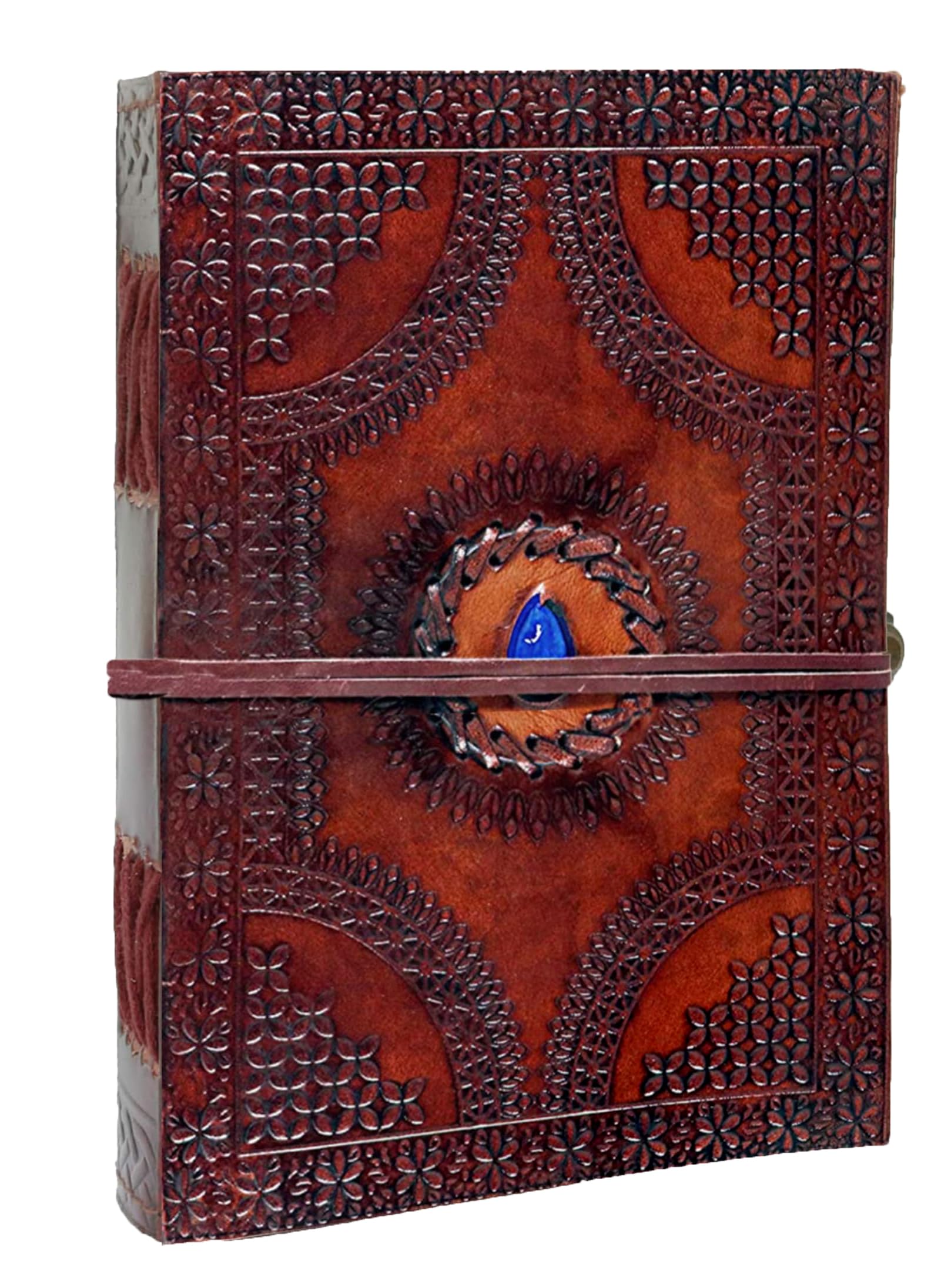 HG-LTHR 25 cm Blank Book Lapiz like blue stone grimoire leather journal book of shadows spell book leather diary journal notebook sketchbook gift for artists — image 1