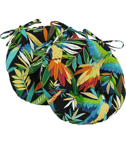 Round Outdoor Chair Cushions Blazing Needles 16 Spun Polyester