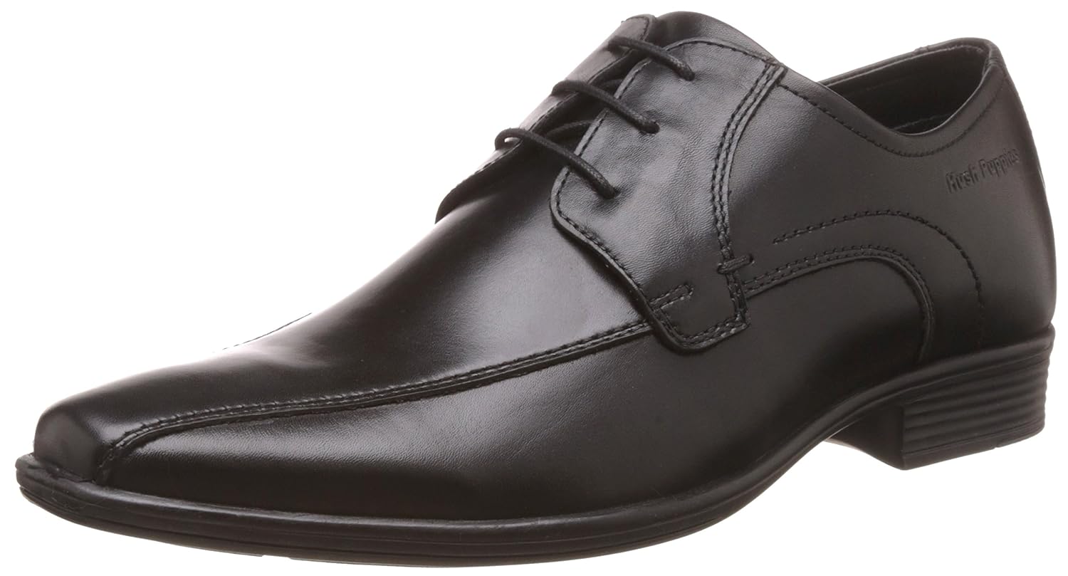 Hush Puppies Men's Boston Lace Up Black Leather Formal Shoes 9 UK
