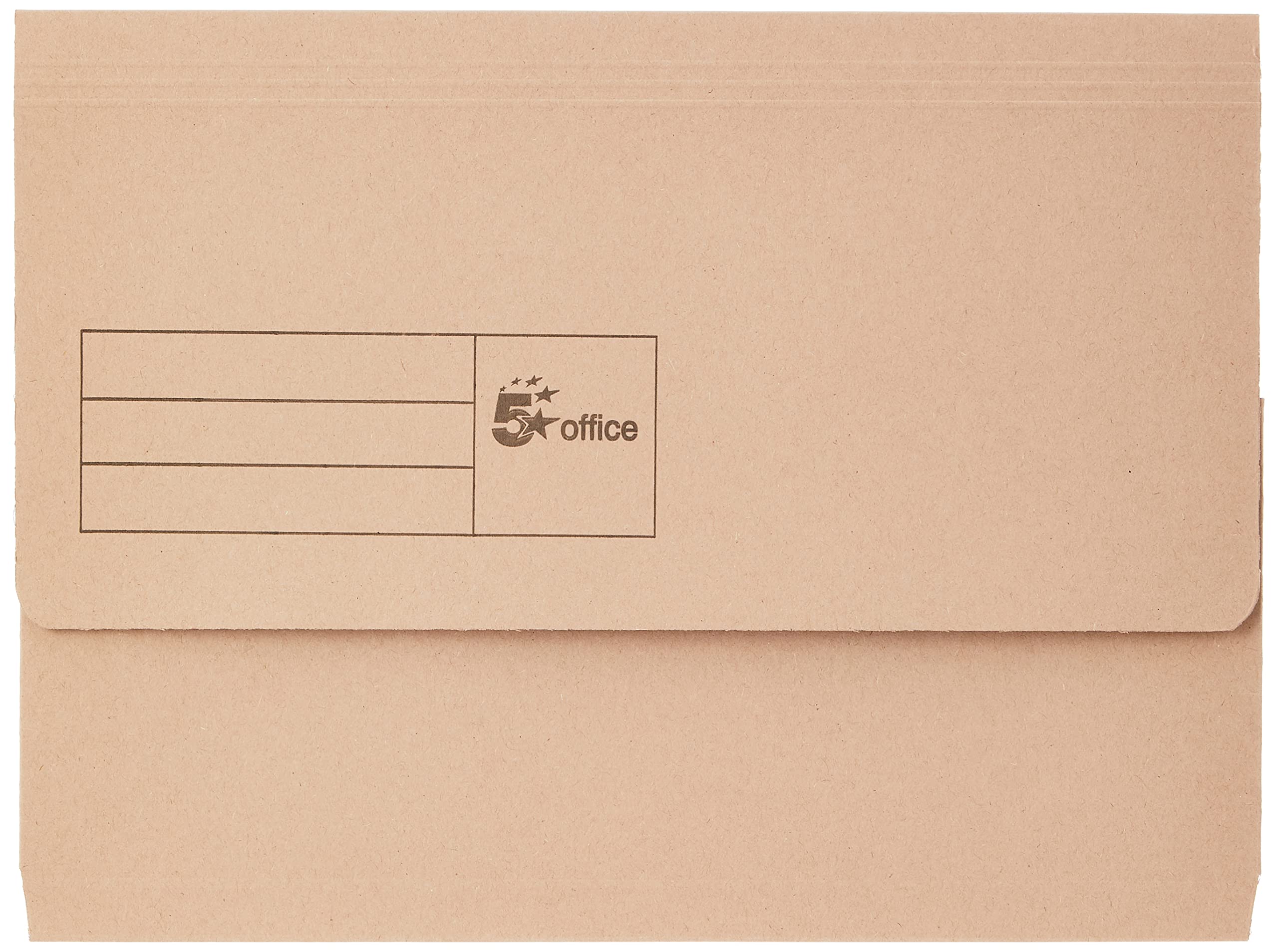 5 Star A4 Document Wallet Half Flap Folder 285gsm 32mm Buff (Pack of 50)