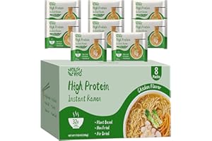 VOLO VERO High Protein (32g) Instant Ramen Noodles Soup Chicken Flavor, 8 Packs, Vegan, Plant-Based, Non-Fried, Low Carb, Low Fat, Egg-Free, Dairy Free Healthy Asian Meal