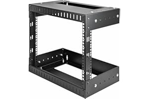 StarTech.com 8U 19" Wall Mount Network Rack - Adjustable Depth 12-20" 2 Post Open Frame Server Room Rack for AV/Data/ IT Comm
