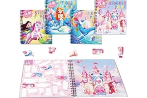 CUTTEEYFYRY 4Pcs Early Learning Artistic Puzzles Book With Story for Toddlers 3-8, Magic Tool for Kids Separation Anxiety,Screen Free Activity Travel Toy Keep Kids Busy For Airplane Car Trips,Ideal Gifts For Girl