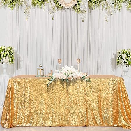 Sparkly Drape Tablecloth Gold 50x80 