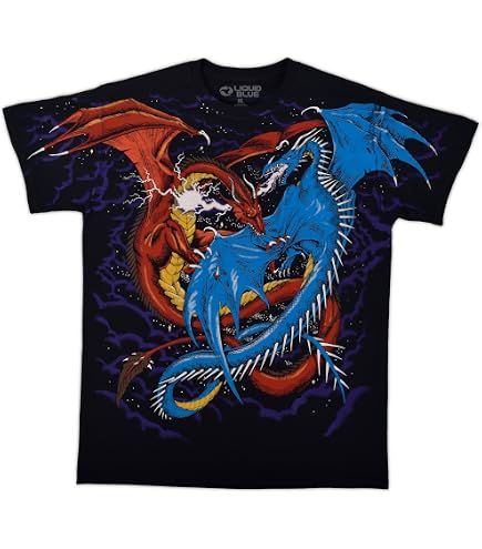 Amazon.com: Liquid Blue unisex adult Dragon Vintage All Over Print