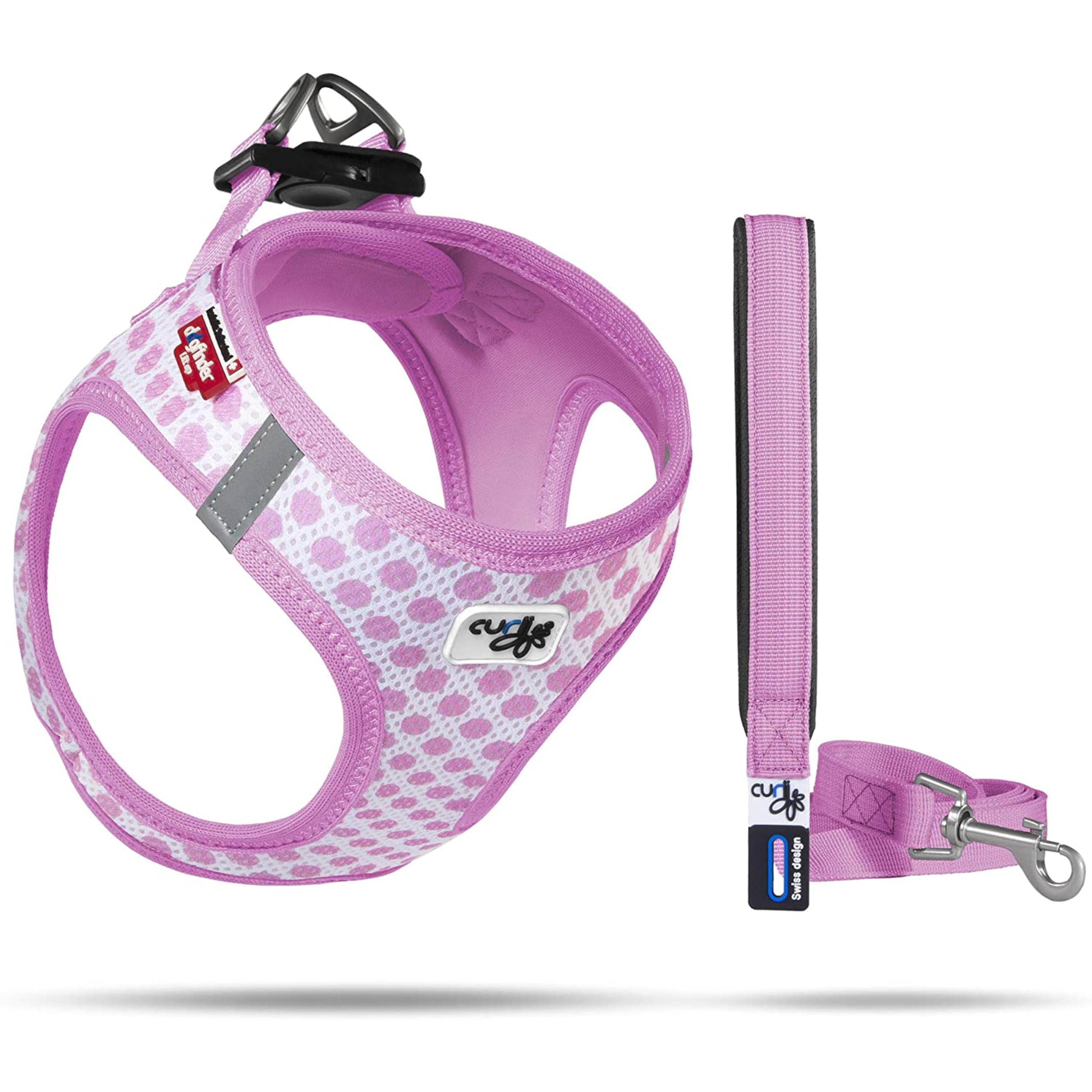 Vest Air-Mesh Pink-Circles 3XS & Leash M