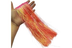 Carytalee 2000 Strands Icicles Tinsel for Christmas Tree and Party Decorations, Orange Iridescent