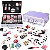 Makeup Kit for Women Girls, Fashionable Make Up Present Set for Beginners Professionals Traveler with Case, Makeup Essential with Eyeshadow Palette, Lip Gloss, Mascara,Foundation Face Primer(Purple)