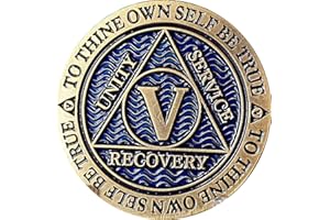 RECOVERYCHIP 5 Year AA Medallion Reflex Antique and Blue Color Bronze Chip
