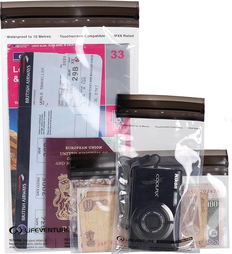 Lifeventure DriStore LocTop 3-Pack Waterproof Bags IPX8 Touch Screen