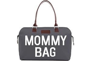 CHQEL Baby Diaper Bag, Mommy Bags for Hospital & Functional Large Baby Diaper Travel Bag for Baby Care (Grey)