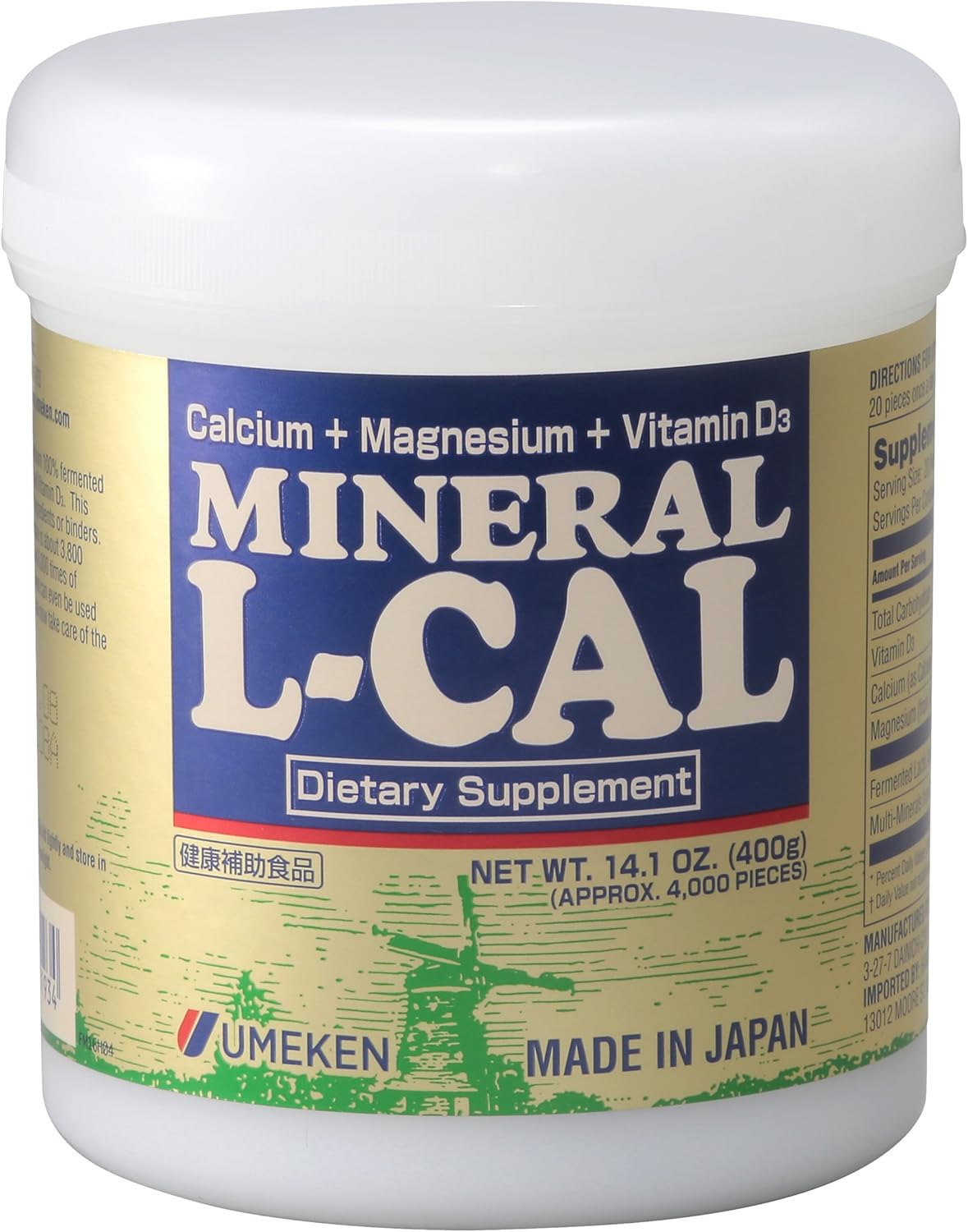 Umeken Mineral L Cal (Large Bottle) Calcium Enriched with Magnesium