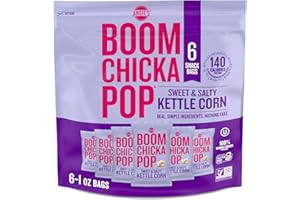 Angie’s BOOMCHICKAPOP Sweet & Salty Kettle Corn Popcorn, 1 oz. Individual Bag, 6-Count